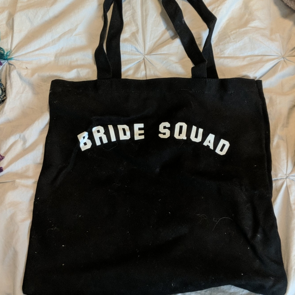 Bride Squad Black Tote Bag